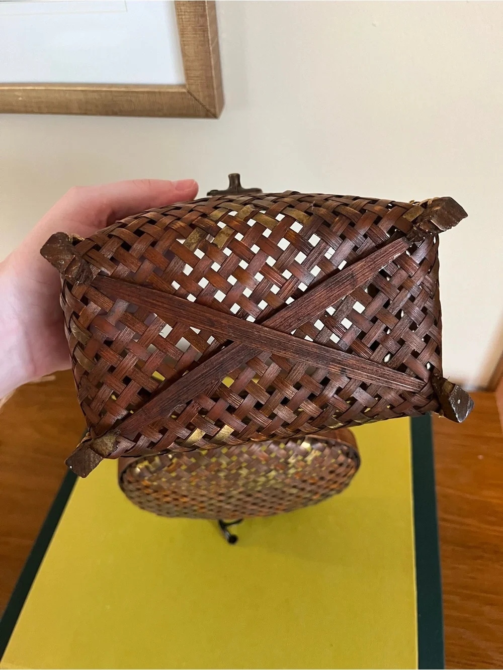 Handwoven Bamboo Jewelry Box - Brown